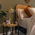 Stylish bedroom with modern decor.