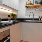 Modern kitchen with sleek design elements.