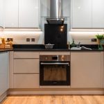 Modern kitchen with sleek design.