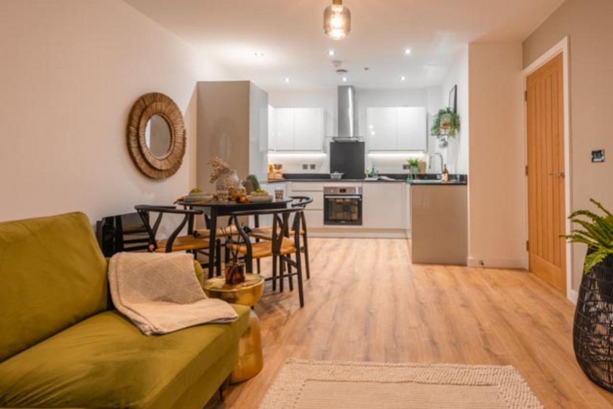 Modern open-plan kitchen and living area