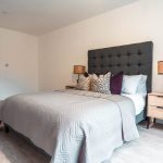 Modern bedroom with stylish decor.