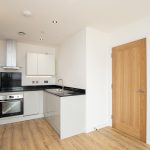 Modern kitchen with sleek design.