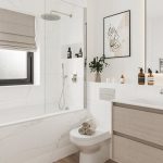 Modern bathroom with elegant fixtures.