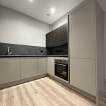 Modern kitchen with sleek cabinetry.