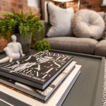 Stylish living room with decorative books.
