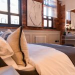Stylish bedroom with modern decor.