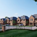 Newly built houses in a row