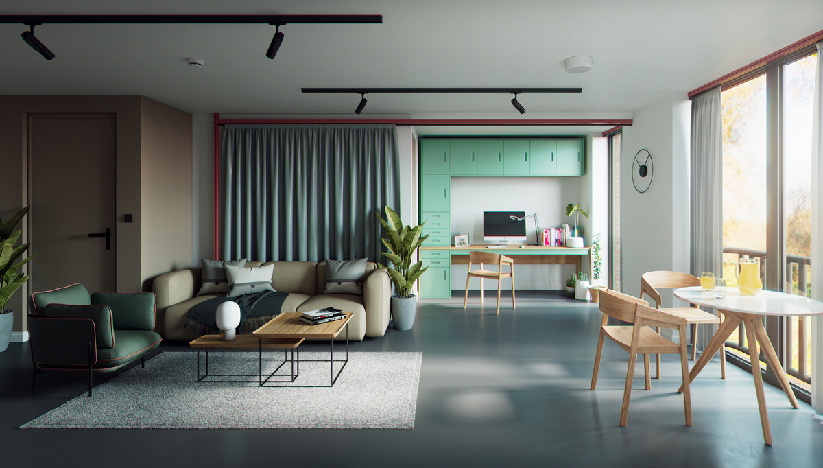 Modern living space with stylish decor.