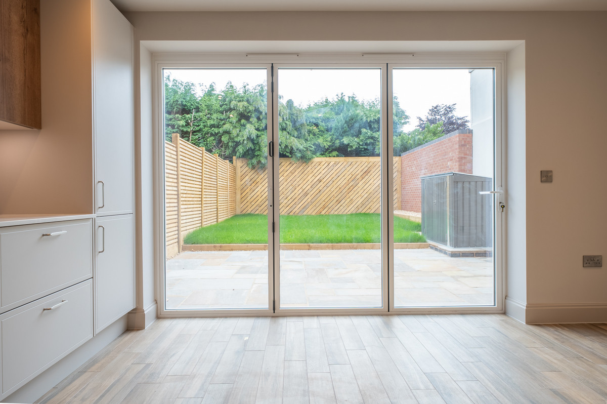 Modern interior with garden view.