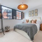 Stylish bedroom with modern decor.