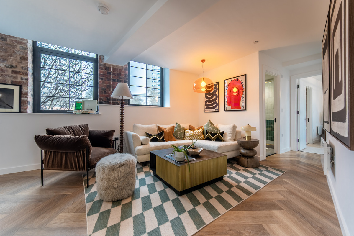 Stylish living room with modern decor.