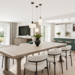 Modern kitchen and dining area design