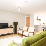 Modern living room with stylish furniture.