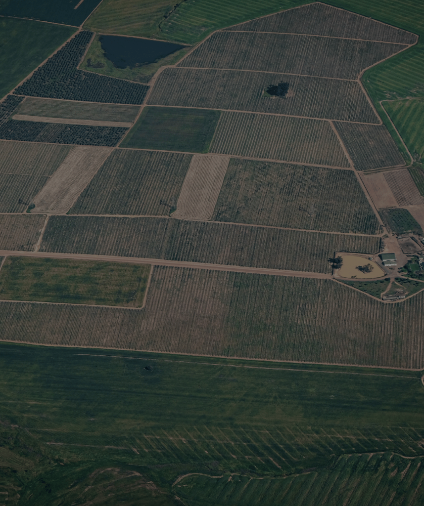 Aerial view of agricultural land.