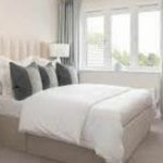 Elegant bedroom with neutral tones.