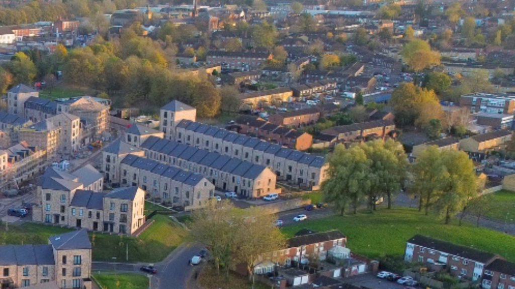 Aerial view of Belgrave Village - Birmingham