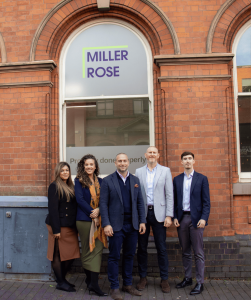 Team Miller Rose standing outside Miller Rose office