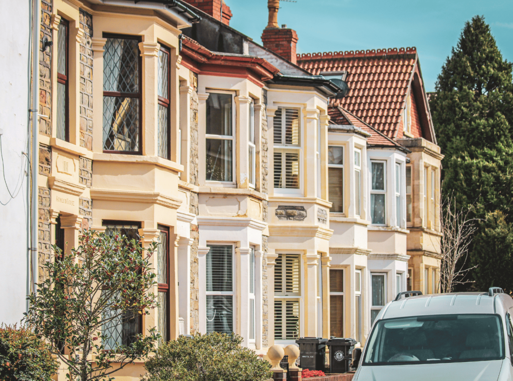 Row of traditional British houses